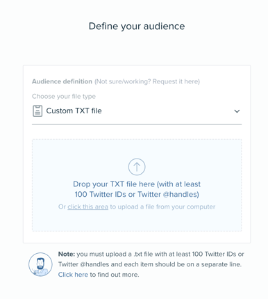 Audiense Insights upload audience feature