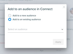 Audiense Insights - Add segment members to an audience NEW or EXISTING ONE