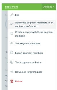 Audiense Insights - Add segment members to an audience