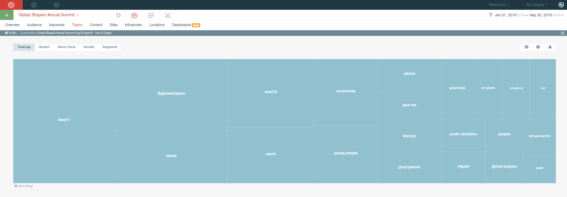 Pulsar TRAC- Global Shappers - Conversation 01012019 31102019 - Tech and Digital segment - Topics - Treemap