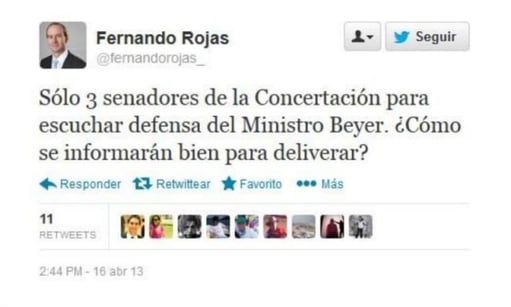 Fernando Rojas escribió en un tuit "deliverar" en lugar de "deliberar"