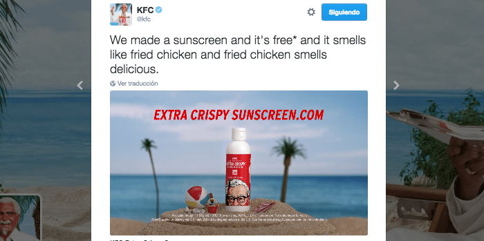 KFC sunscreen