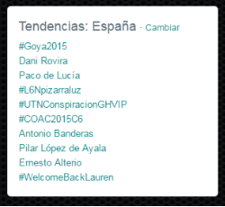 Tendencias en España durante la gala de los Premios Goya 2015