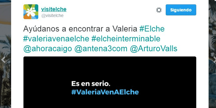 Campaña #ValeriaVenAElche de @VisitElche