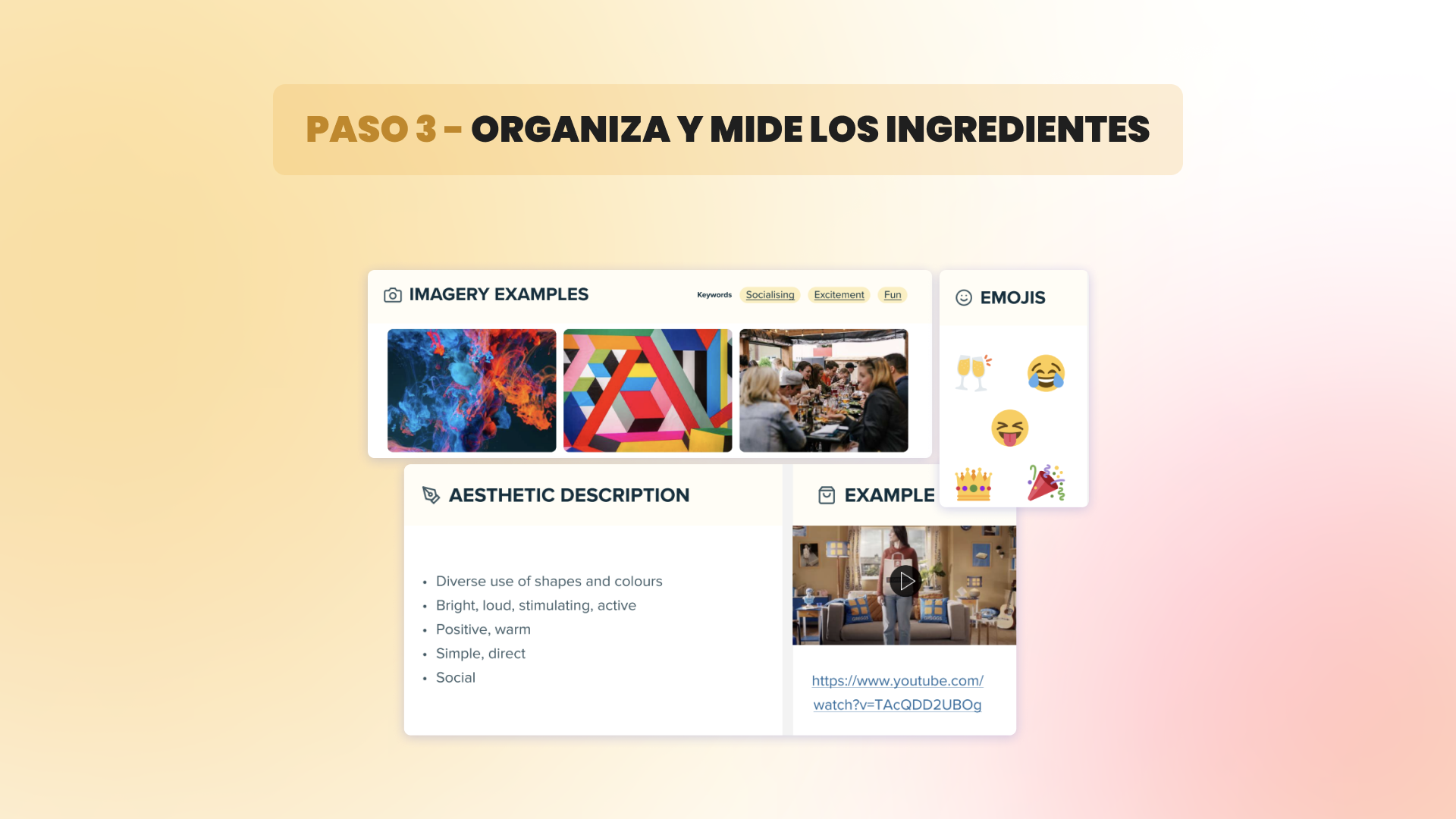 Imagen - infografía Paso 3: Organiza y mide los ingredientes