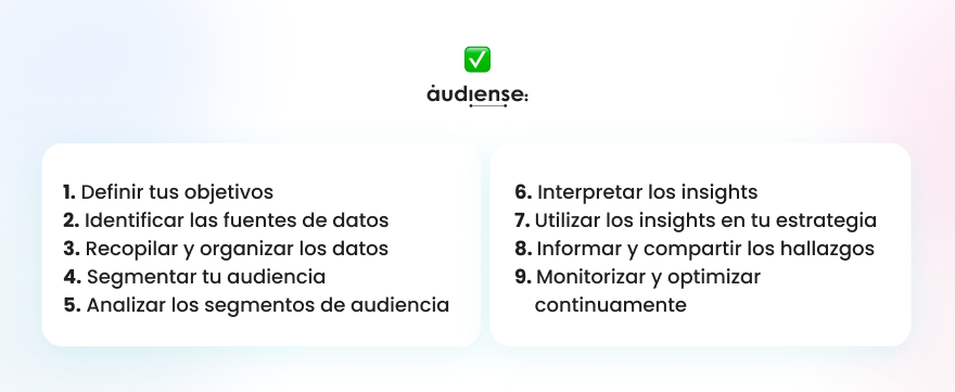 Audiense blog - imagen - resumen análisis de audiencia checklist