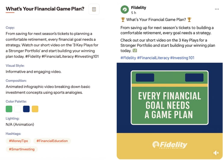 Audiense blog - image - potential Facebook post Fidelity US Open