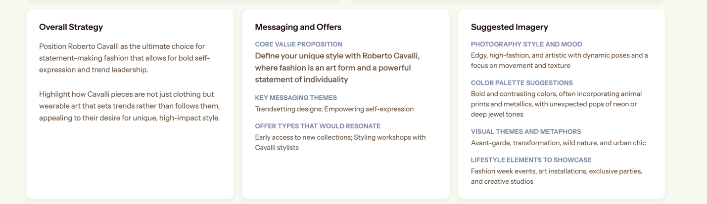 Audiense blog - image - "the fashionista" segment - ads recommendations for "The fashionista" segment
