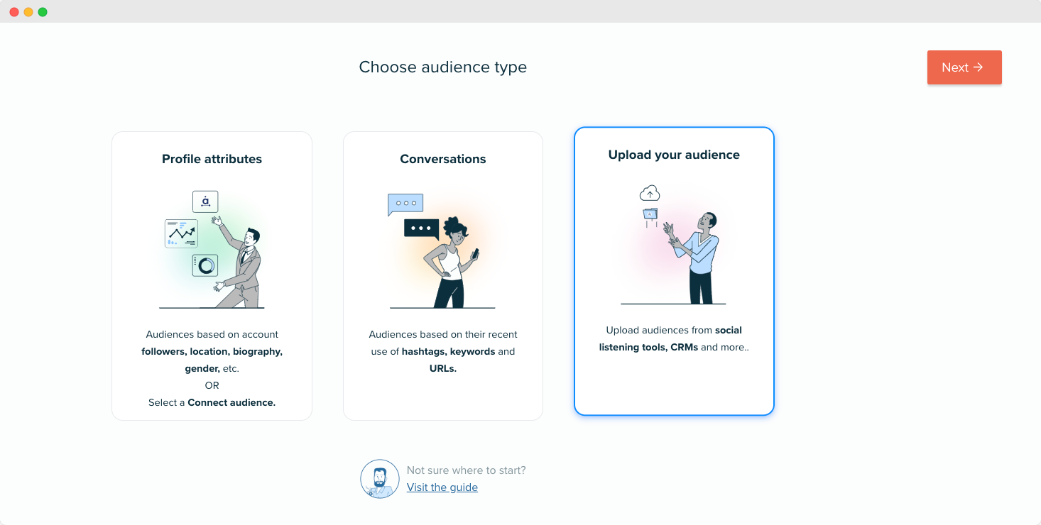 Audiense blog - tipos de audiencia para crear informe en Audiense. Insights